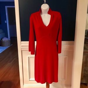New Directions Red V Neck Dress Size Medium